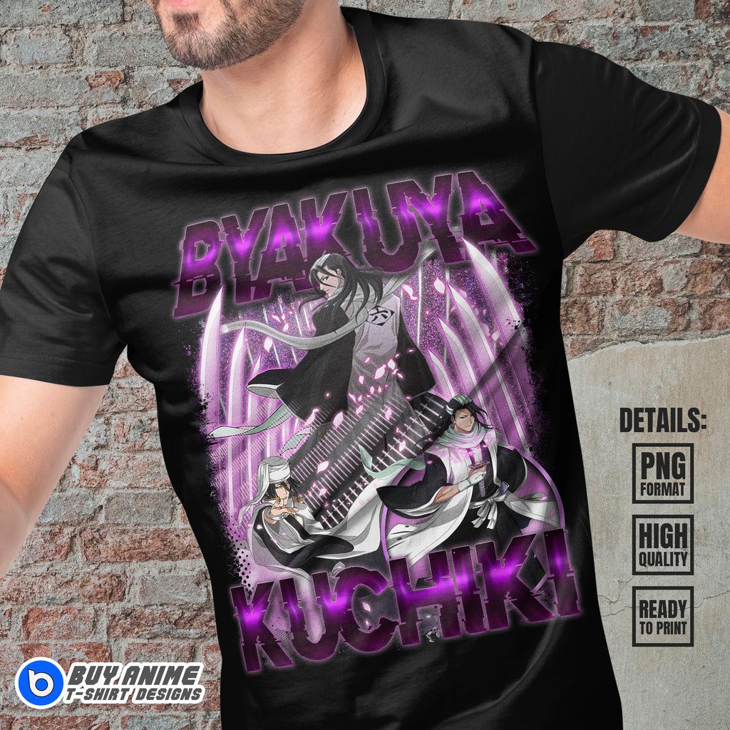 Byakuya Kuchiki Bleach Anime Bootleg T-shirt Design