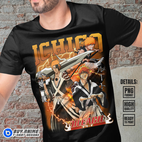 Ichigo Kurosaki Bleach Anime Bootleg T-shirt Design