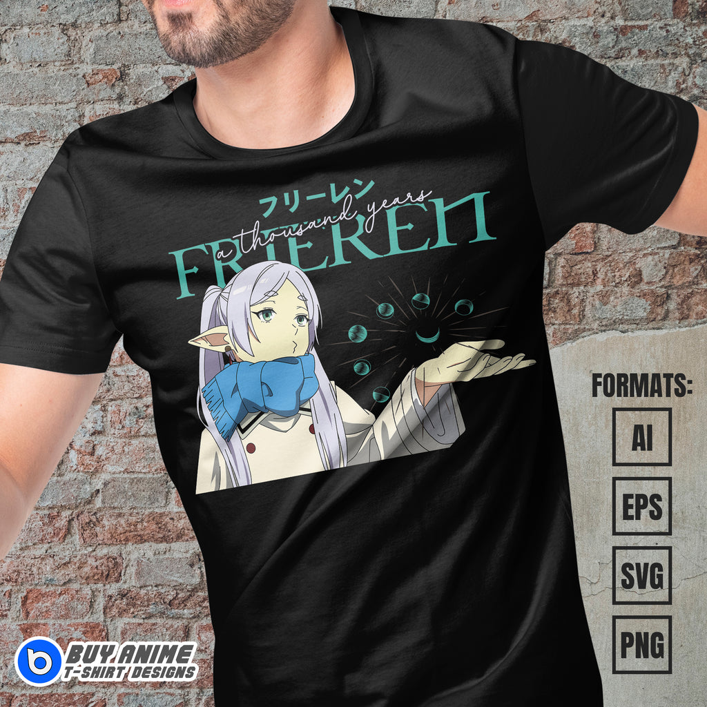 Premium Frieren Beyond Journeys End Anime Vector T-shirt Design Template #12