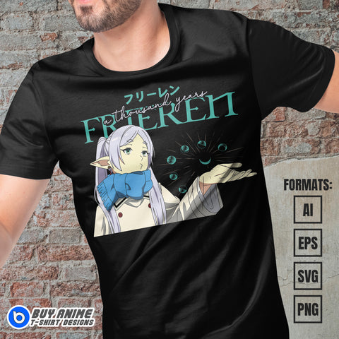 Premium Frieren Beyond Journeys End Anime Vector T-shirt Design Template #12