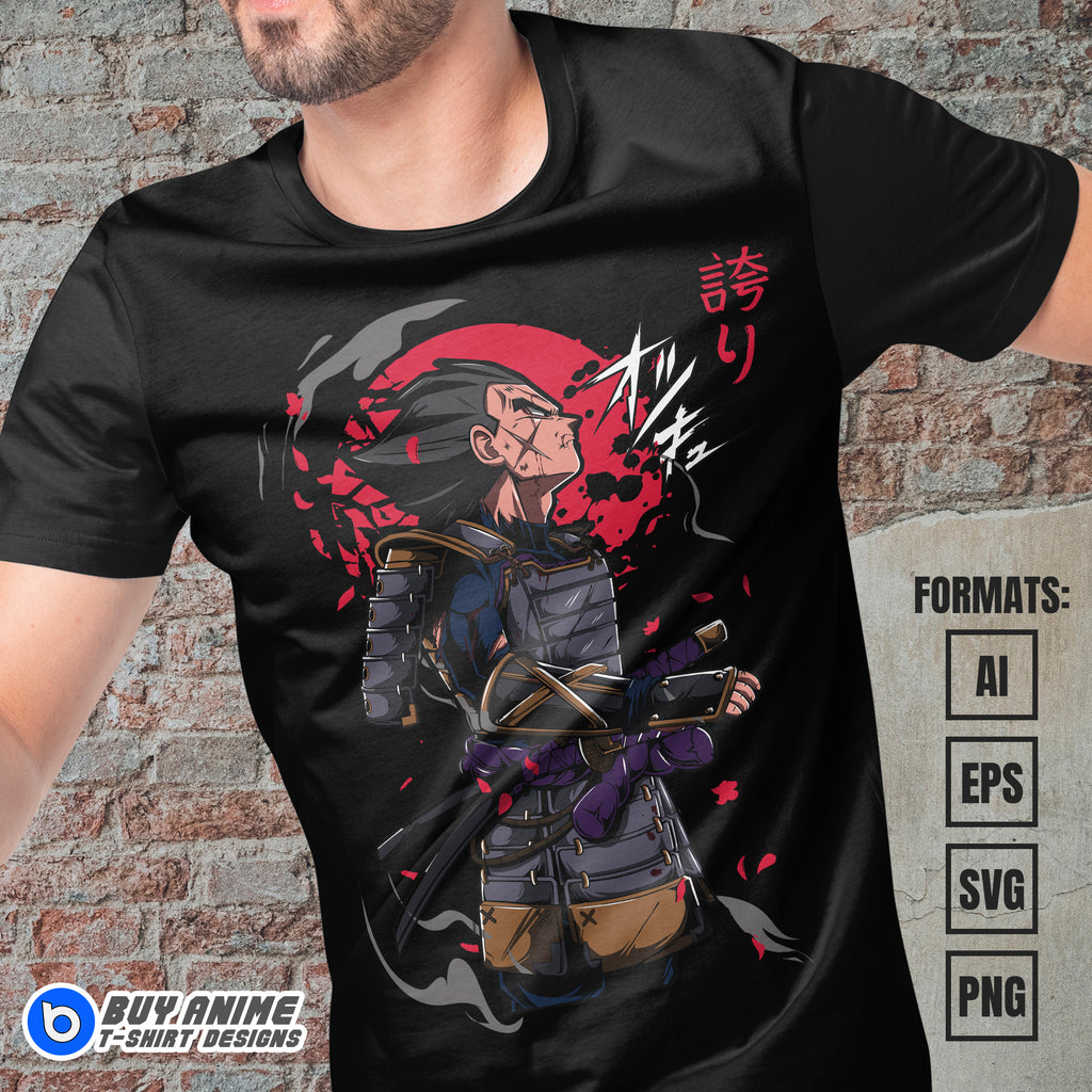 Premium Vegeta Dragon Ball Anime Vector T-shirt Design Template #12