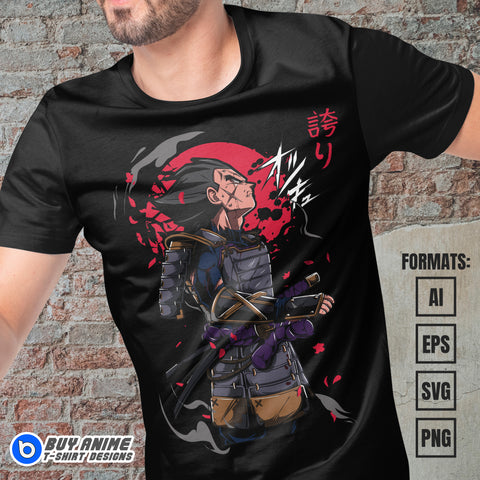 Premium Vegeta Dragon Ball Anime Vector T-shirt Design Template #12