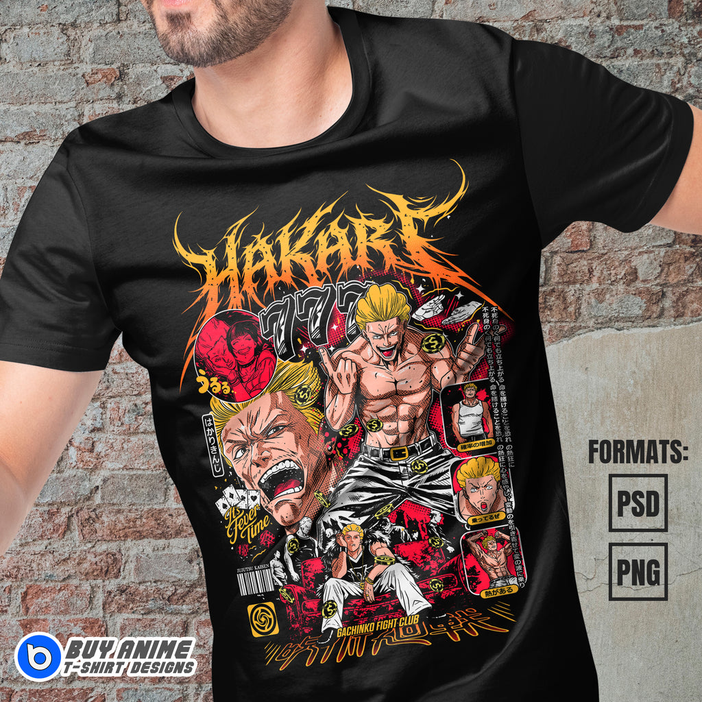 Premium Hakari Jujutsu Kaisen Anime Vector T-shirt Design Template #4