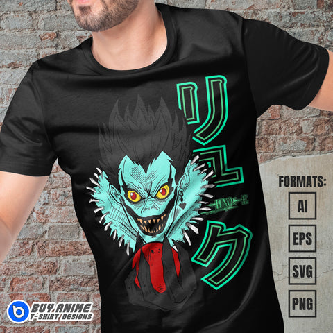 Premium Ryuk Death Note Anime Vector T-shirt Design Template #2