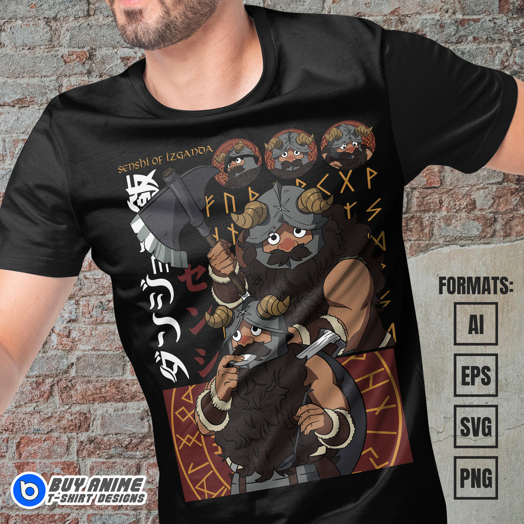 Premium Senshi Delicious In Dungeon Anime Vector T-shirt Design Template