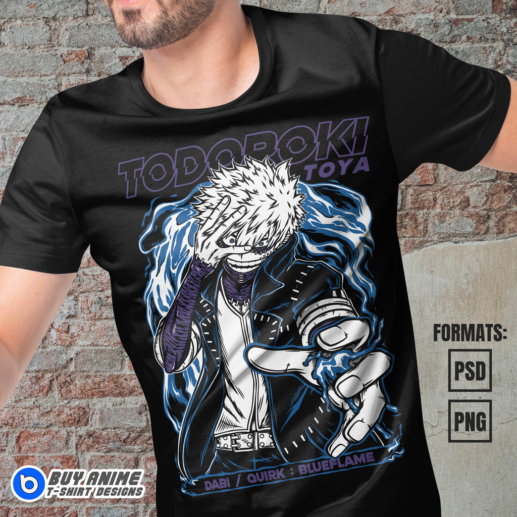 Premium Toya Todoroki My Hero Academia Anime Vector T-shirt Design Template #3