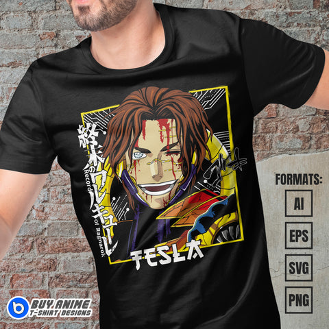 Premium Tesla Record Of Ragnarok Anime Vector T-shirt Design Template