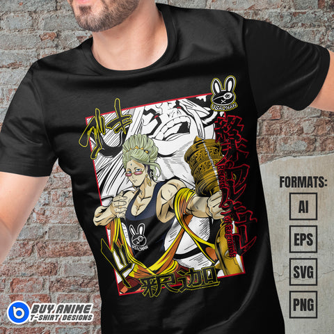 Premium Buddha Record Of Ragnarok Anime Vector T-shirt Design Template #5