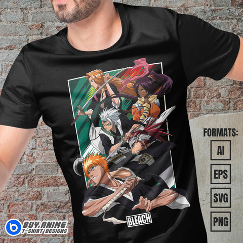 Premium Bleach Anime Vector T-shirt Design Template #6