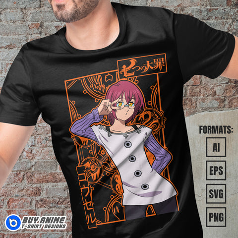 Premium Gowther The Seven Deadly Sins Anime Vector T-shirt Design Template #2