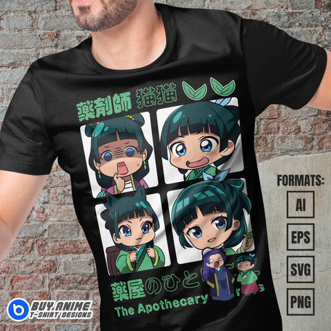 Premium The Apothecary Diaries Anime Vector T-shirt Design Template #2