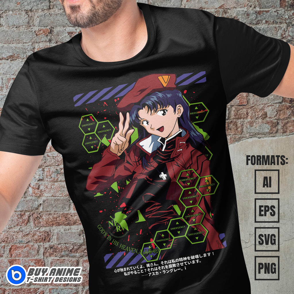 Premium Asuka Neon Genesis Evangelion Anime Vector T-shirt Design Template #6