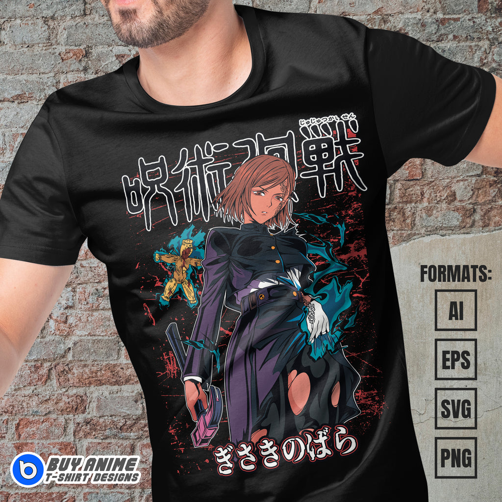 Premium Nobara Jujutsu Kaisen Anime Vector T-shirt Design Template #8