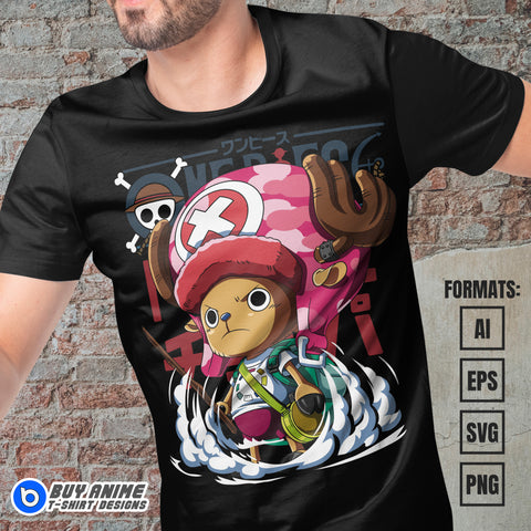 Premium Chopper One Piece Anime Vector T-shirt Design Template #13