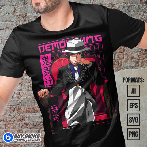 Premium Muzan Kibutsuji Demon Slayer Anime Vector T-shirt Design Template #5