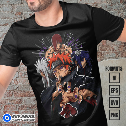Premium Naruto Shippuden Anime Vector T-shirt Design Template #11
