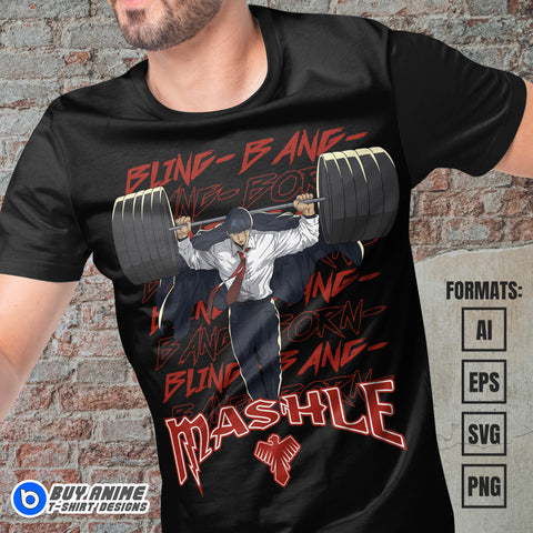 Premium Mashle Magic and Muscles Anime Vector T-shirt Design Template #10