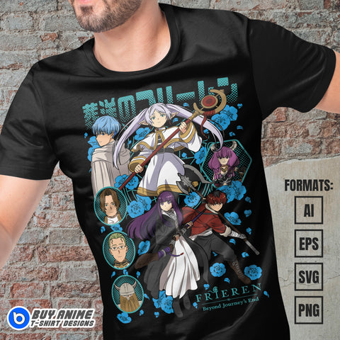 Premium Frieren Beyond Journeys End Anime Vector T-shirt Design Template #7