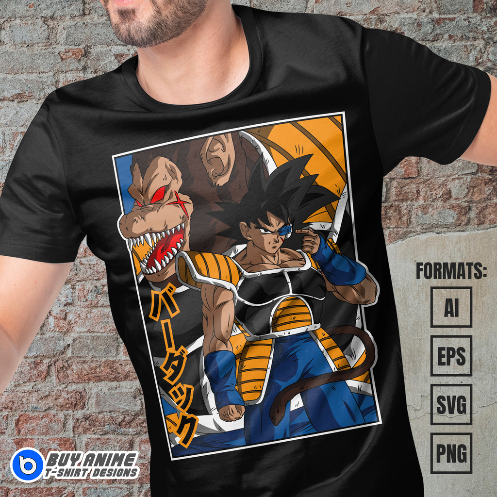 Premium Bardock Dragon Ball Anime Vector T-shirt Design Template #4