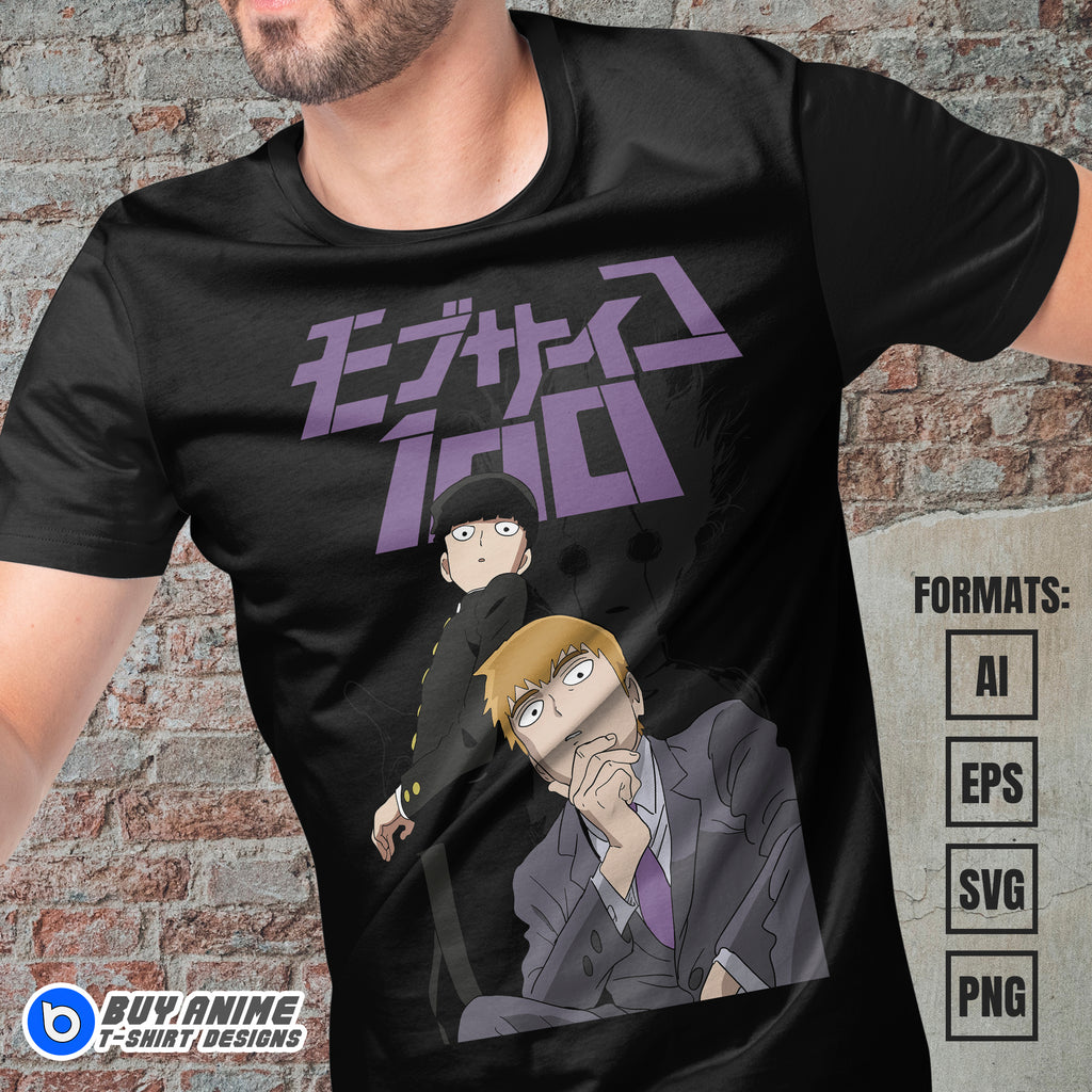 Premium Mob Psycho 100 Anime Vector T-shirt Design Template #7