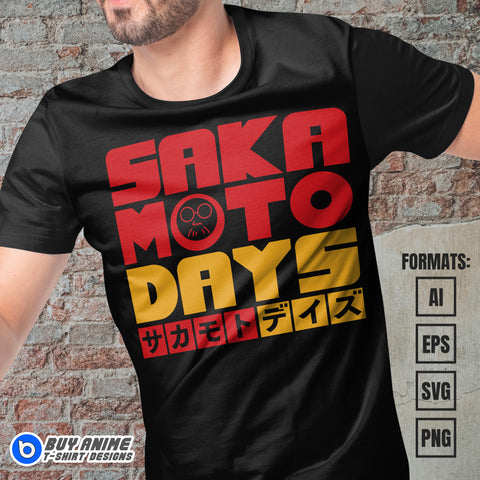 Premium Sakamoto Days Anime Vector T-shirt Design Template #6