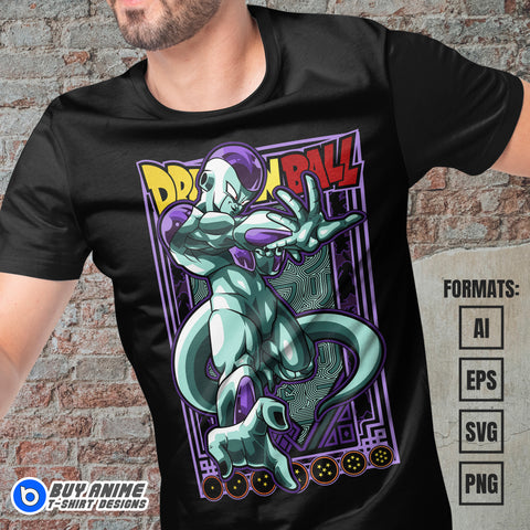 Premium Frieza Dragon Ball Anime Vector T-shirt Design Template #14