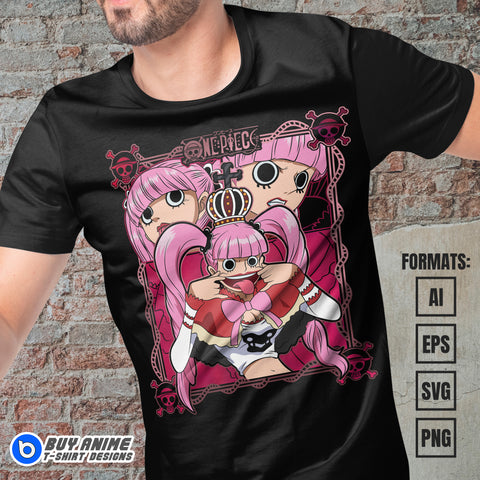 Premium Perona One Piece Anime Vector T-shirt Design Template
