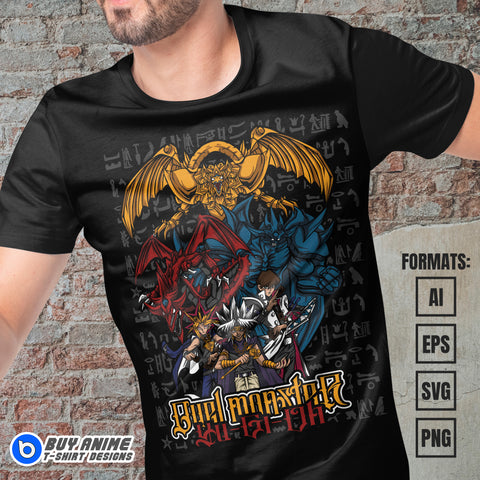Premium Yu Gi Oh Anime Vector T-shirt Design Template #6