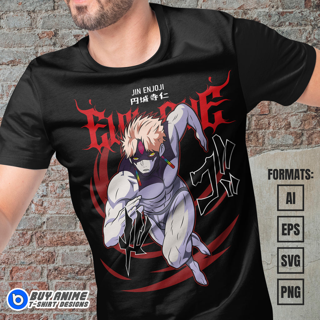 Premium Jin Enjoji Dandadan Anime Vector T-shirt Design Template