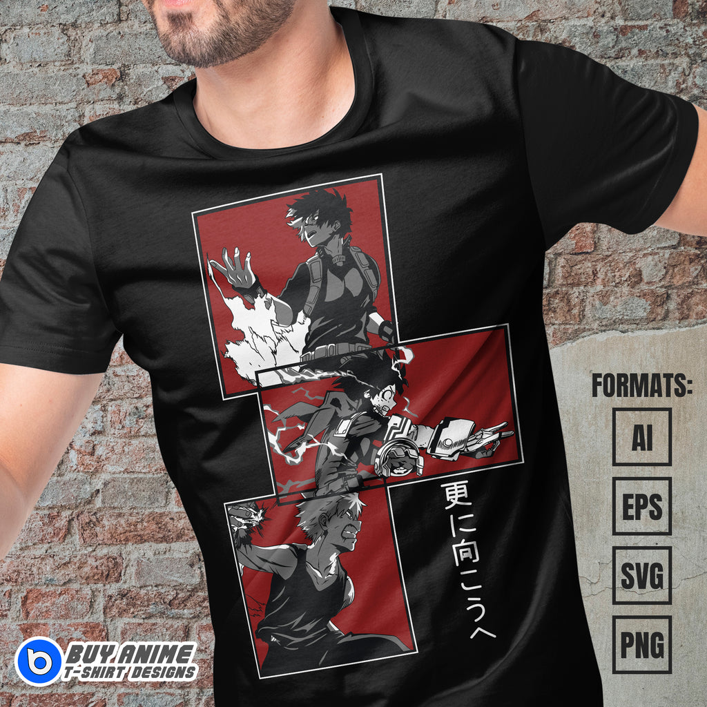 Premium My Hero Academia Anime Vector T-shirt Design Template #15