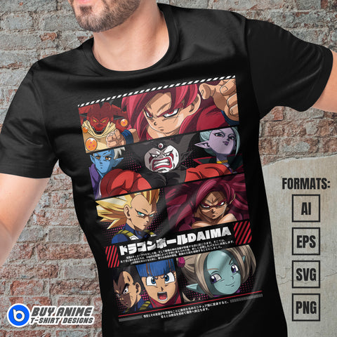 Premium Dragon Ball Daima Anime Vector T-shirt Design Template #8