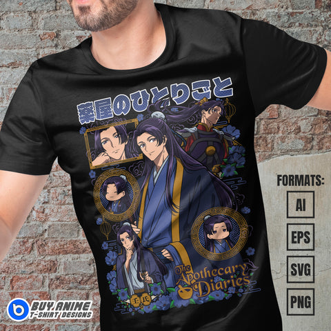 Premium Jinshi The Apothecary Diaries Anime Vector T-shirt Design Template
