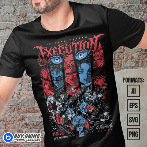 Premium Jujutsu Kaisen Anime Vector T-shirt Design Template #43
