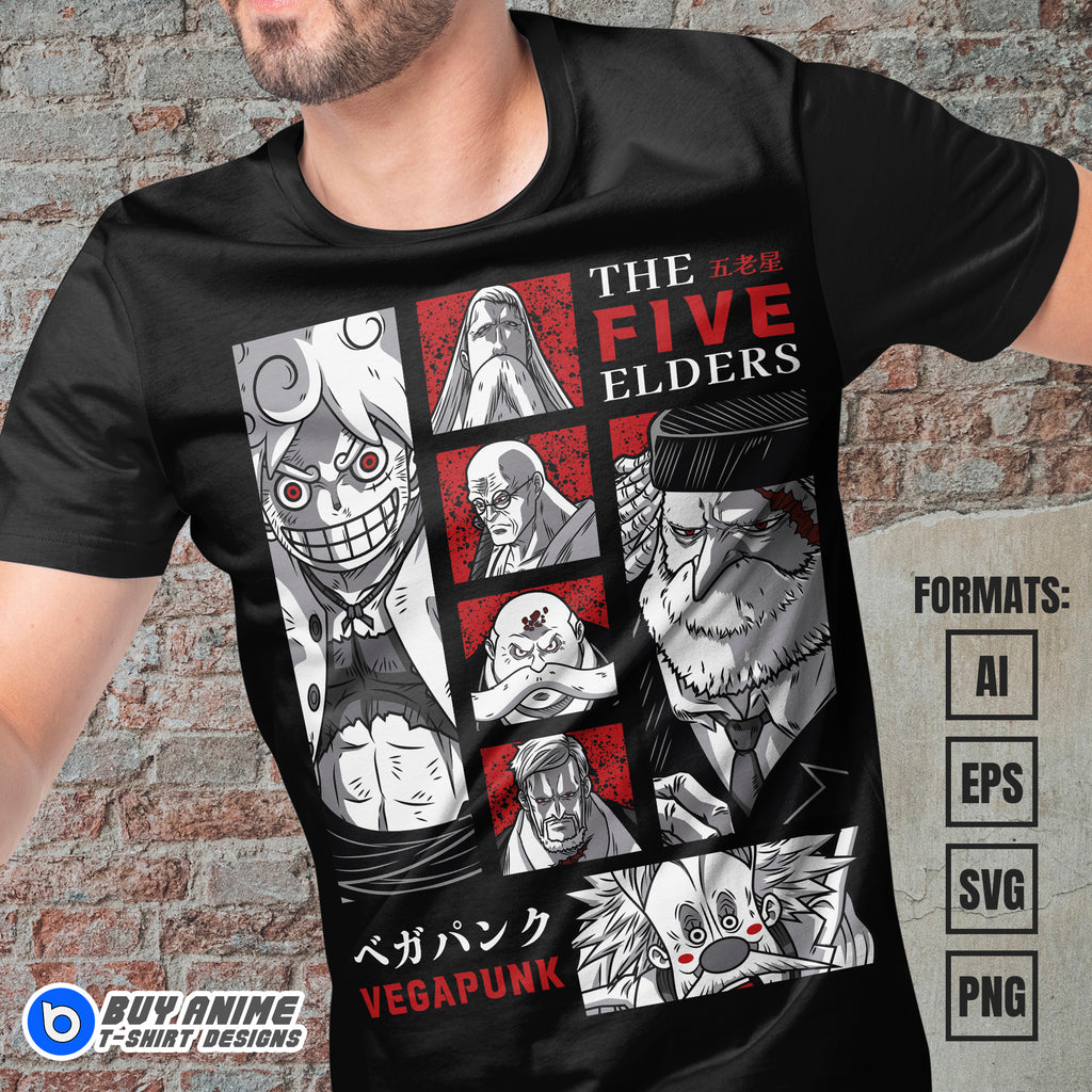 Premium One Piece Anime Vector T-shirt Design Template #31