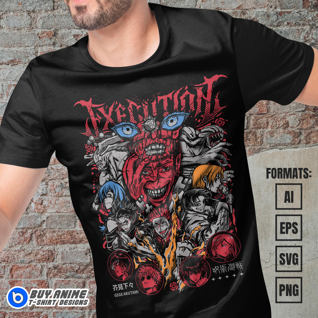 Premium Jujutsu Kaisen Anime Vector T-shirt Design Template #44