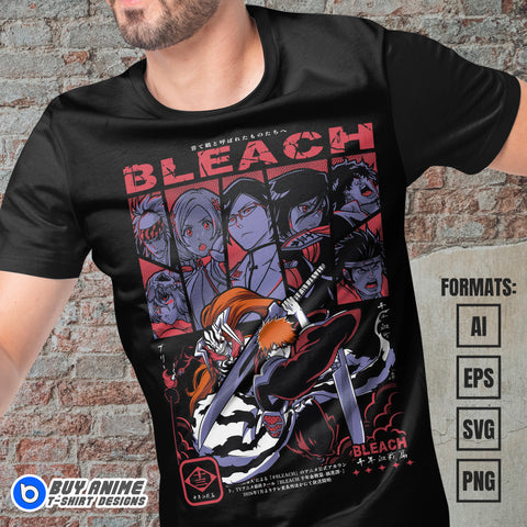 Premium Bleach Anime Vector T-shirt Design Template #7