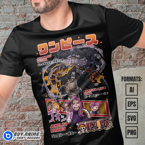 Premium Luffy One Piece Anime Vector T-shirt Design Template #29