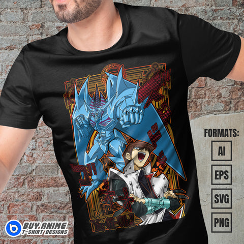 Premium Kaiba Yu Gi Oh Anime Vector T-shirt Design Template #3