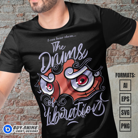 Premium Luffy Gear 5 One Piece Anime Vector T-shirt Design Template #37