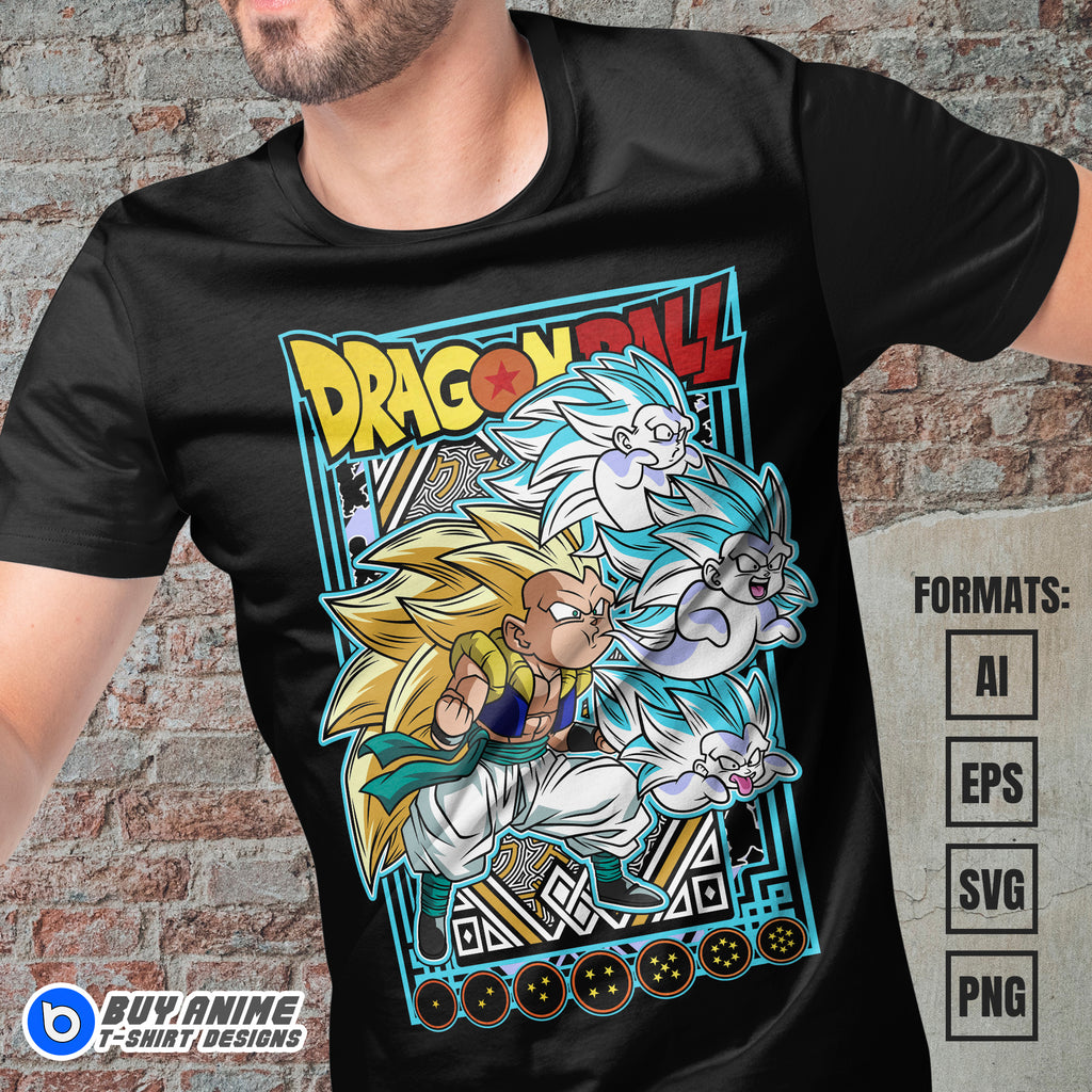 Premium Gotenks Super Saiyan 3 Dragon Ball Anime Vector T-shirt Design Template
