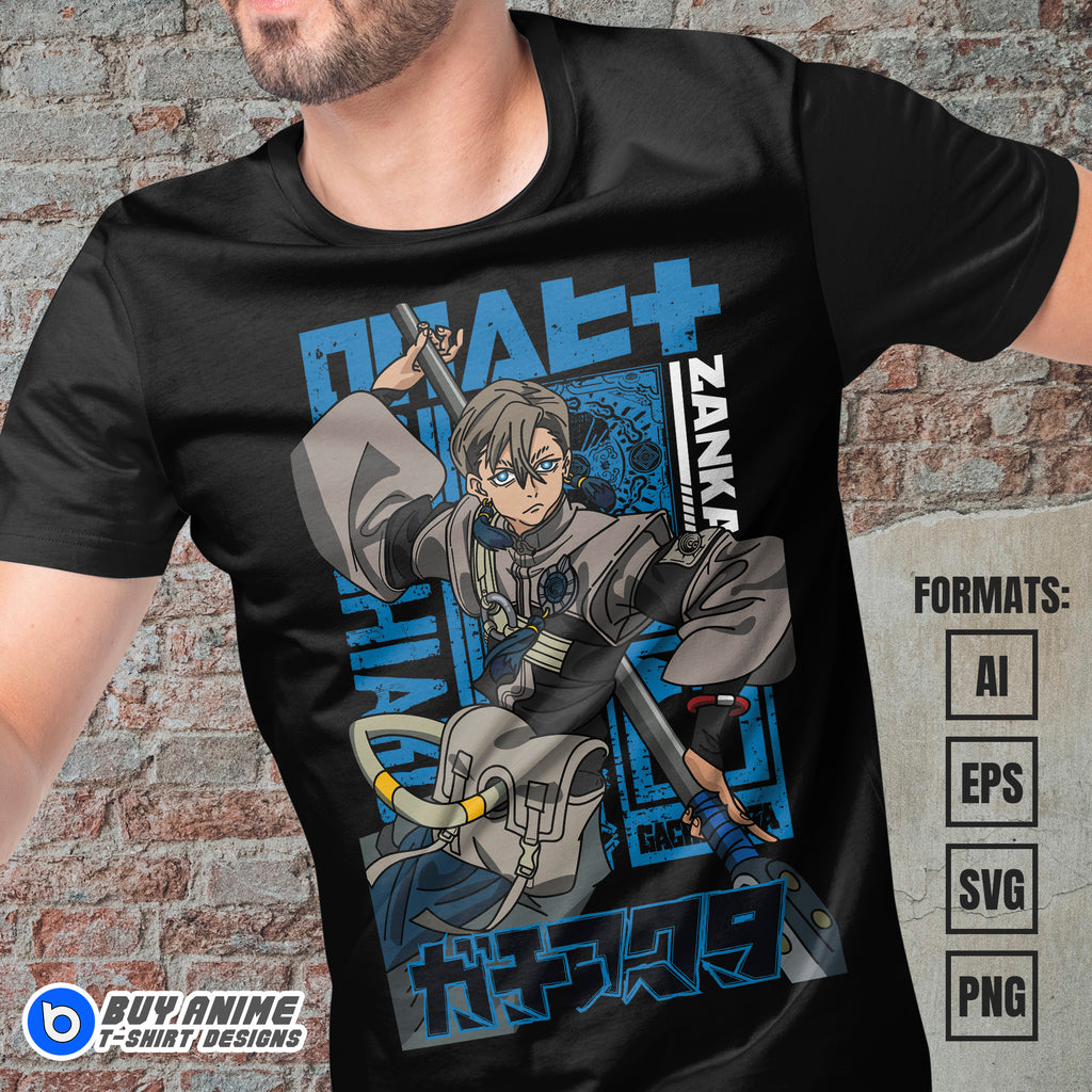 Premium Zanka Gachiakuta Anime Vector T-shirt Design Template