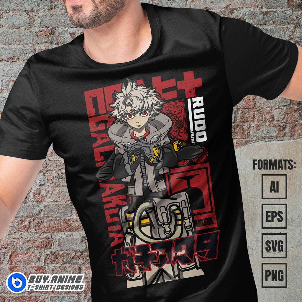 Premium Rudo Surebrec Gachiakuta Anime Vector T-shirt Design Template #2