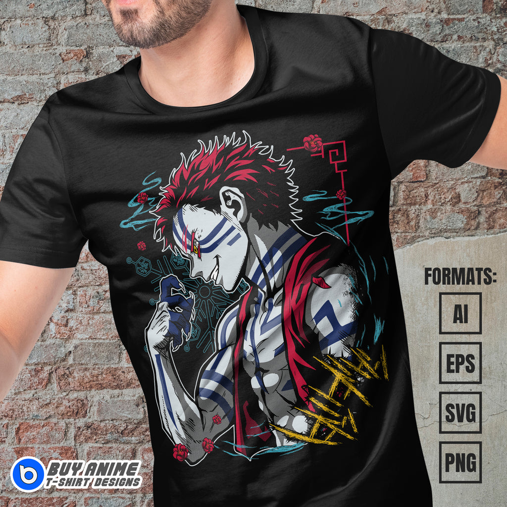 Premium Akaza Demon Slayer Anime Vector T-shirt Design Template #6