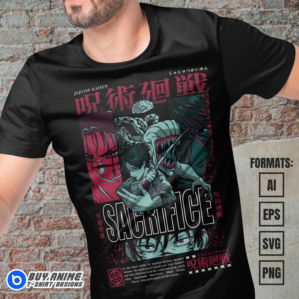 Premium Jujutsu Kaisen Anime Vector T-shirt Design Template #45
