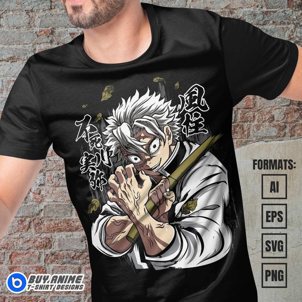 Premium Sanemi Demon Slayer Anime Vector T-shirt Design Template #9