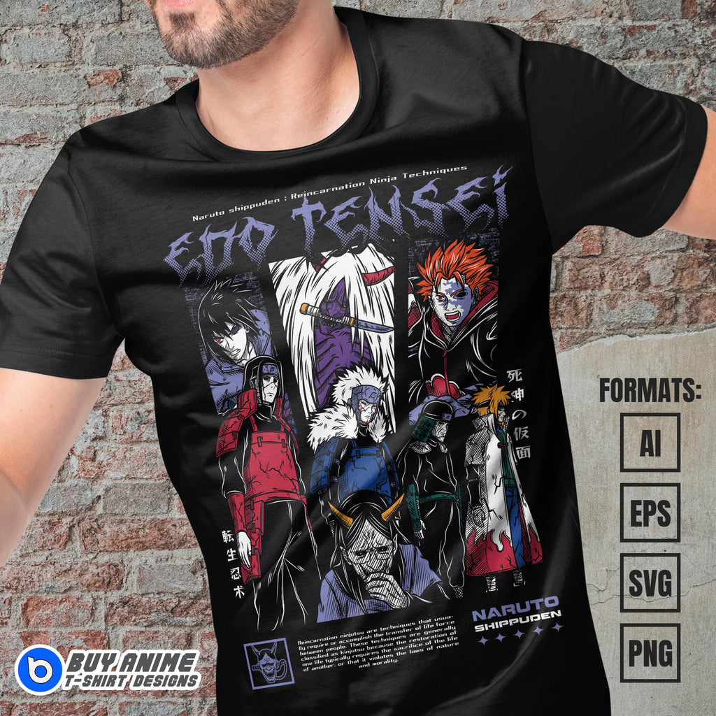 Premium Naruto Shippuden Anime Vector T-shirt Design Template #14