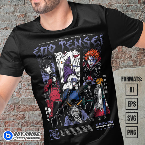 Premium Naruto Shippuden Anime Vector T-shirt Design Template #14