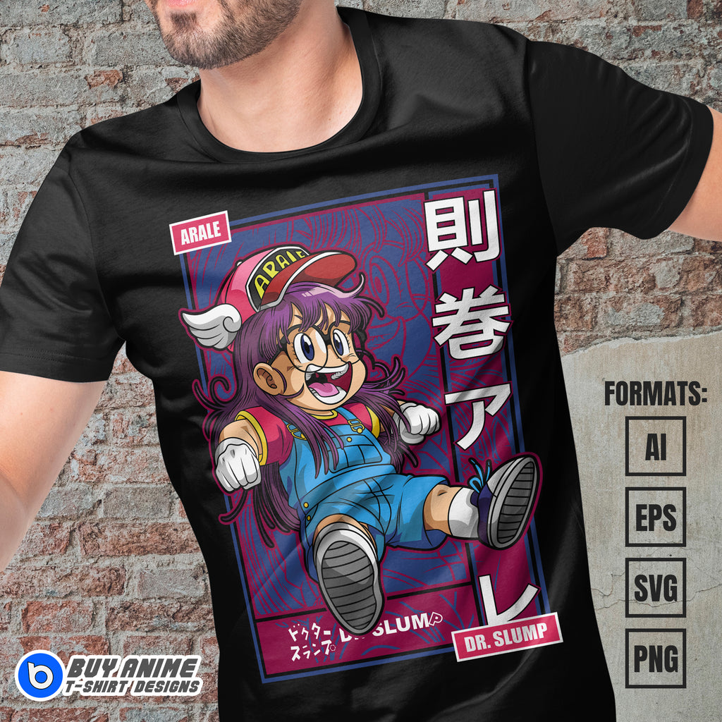 Premium Arale Norimaki Dragon Ball Anime Vector T-shirt Design Template #2