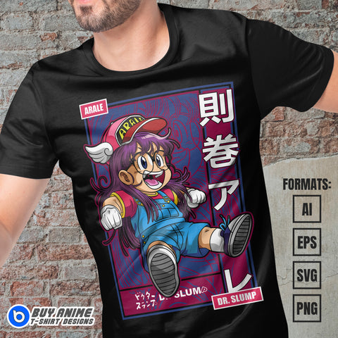Premium Arale Norimaki Dragon Ball Anime Vector T-shirt Design Template #2