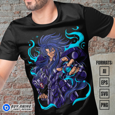 Premium Gemini Saint Seiya Anime Vector T-shirt Design Template